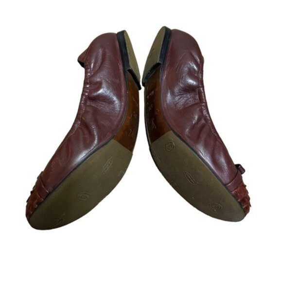 Louis Vuitton Python Elba Flats Burgundy Leather Ballet Shoes - Picture 4 of 11